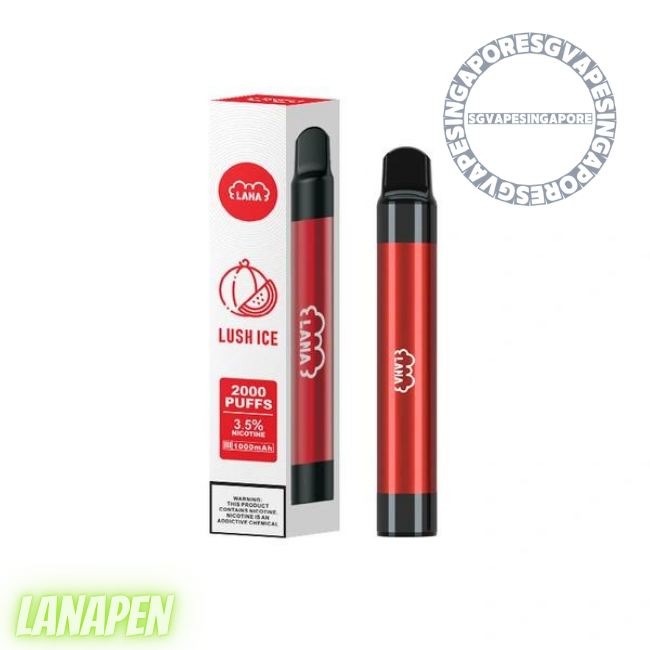 Looking for the best vape store in Singapore? Check out the Lana 2000 disposable vape (Lanapen 2k) in delicious grape and watermelon flavor. Get your Lana disposable vape at SG Vape and enjoy a satisfying vaping experience.