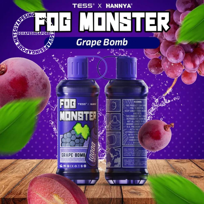 SG Vape Singapore offers the Fog Monster 10000 puff disposable vape, featuring a refreshing Red Bull and grape bomb flavor. Enjoy hassle-free delivery and shop at one of the best vape shops in Singapore.