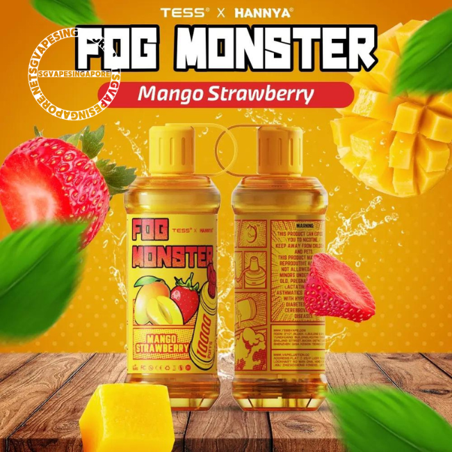SG Vape Singapore offers the Fog Monster 10000 puff disposable vape, known for its high-quality and long-lasting performance. With quick delivery, this vape shop caters to customers in Singapore looking for the popular Redbull and mango strawberry flavor and other options.