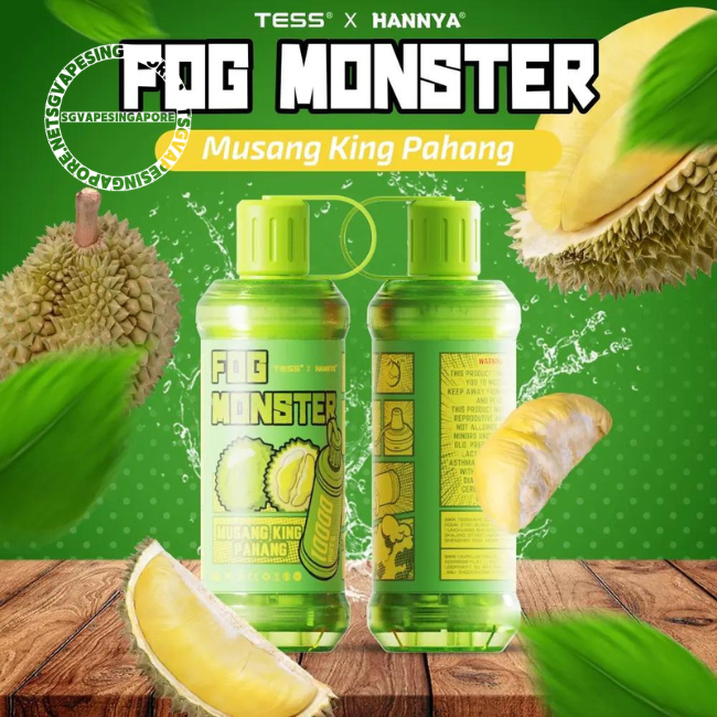 Looking for the Fog Monster 10000 puff disposable vape in Singapore? SG Vape is your go-to vape shop for fast and reliable delivery. Get your hands on flavors like Red Bull, musang king and more. Shop now!