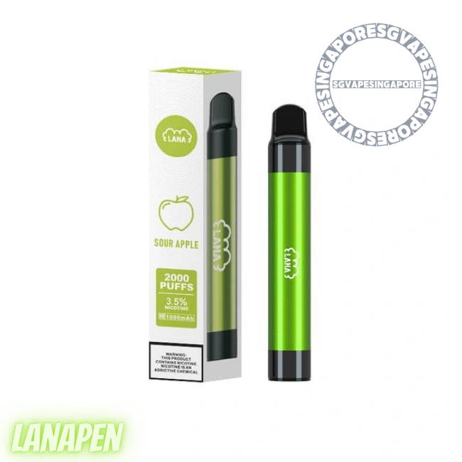 Looking for a reputable vape store in Singapore? Check out the popular Lana 2000 disposable vape (Lanapen 2k) at Lanabar. Enjoy the convenience and delicious grape and apple flavor of this high-quality vape product.